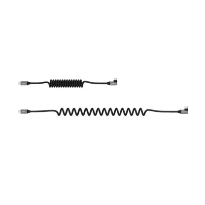 SmallRig USB C to USB C Coiled Data Cable (Straight to Angled), 240W PD 3.1 Fast Charging Cable, USB 2.0 Data Transfer, TPU Coiled Design, Aluminum Alloy Shell for iPhone, Laptops, Tablets & More-5730 - size: 1.15-4.92 ft, style: Straight to Angled Coiled