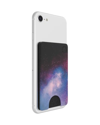 PopSockets Minimalist Slim Phone Wallet, Phone Card Holder, Wireless Charging Compatible, Wallet Without Grip Compatible with MagSafe- BL Galaxy