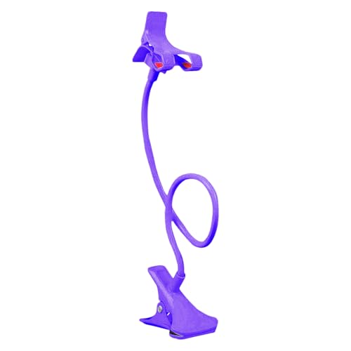 Gooseneck Phone Holder for Bed, Bed Table Phone Mount, Long Lazy Arm Headboard Bedside Bracket Clamp Stand, Easy 360 Adjustment Flexible Cellphone Clip for Home Offices Kitchen Gyms Table, 50cm - color: Purple