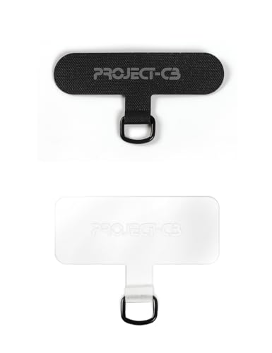 Phone Tether Tab 2 Pack,Universal Phone Lanyard Patch Without Adhesive,Phone Strap Replacement Part for Cell Phone (Black&Clear) - color: Black&clear