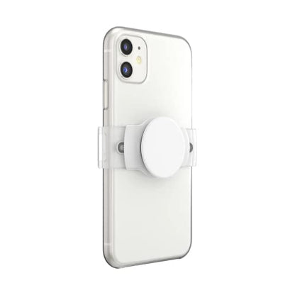 PopSockets Phone Grip Slide for Phones and Cases, Sliding Phone Grip with Expanding Kickstand - Stretch White - color: White