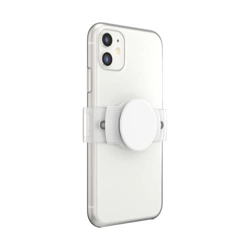 PopSockets Phone Grip Slide for Phones and Cases, Sliding Phone Grip with Expanding Kickstand - Stretch White - color: White