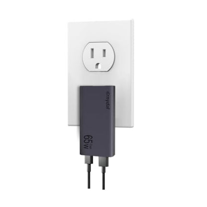 65W Flat USB C Wall Charger Block,Dual Ports(USB-C & USB-A),Grey - size: 65w 1C1A