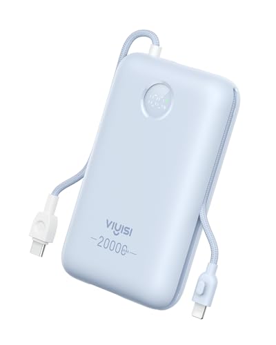 VIYISI Portable Charger 20000mAh 30W Fast Charging with 2 Cables - color: Blue