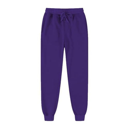 Women Sweatpants Solid Oversized Jogger Style Elastic Drawstring Waist Deep Pocket Soft Stretch Loose Fit Casual Sport Pants - color: Purple, size: 3X-Large