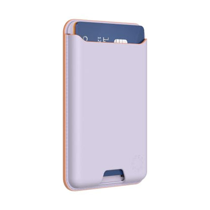 PopSockets Softgoods Phone Wallet and Adapter Ring for MagSafe, Phone Card Holder, Wireless Charging Compatible, Wallet Compatible with MagSafe® - Lavender - color: Pale Lavendar, style: Without Grip