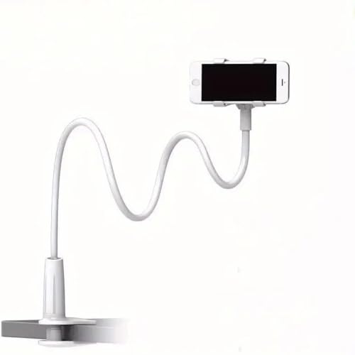 Flexible Gooseneck Phone Holder with Handle, Adjustable Long Arm Desktop Clamp for Bedside or Overhead Use gooseneck Phone Holder Flexible Mount Adjustable Desktop clamp Bedside Stand