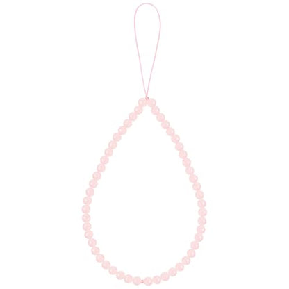 Natural Semi-Precious Gem Stones Beaded Phone Charm - style: Rose Quartz