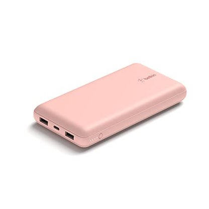 Belkin 20000mAh 15W 3 Port Power Bank, USB A to USB C Cable Included - color: Rose Gold
