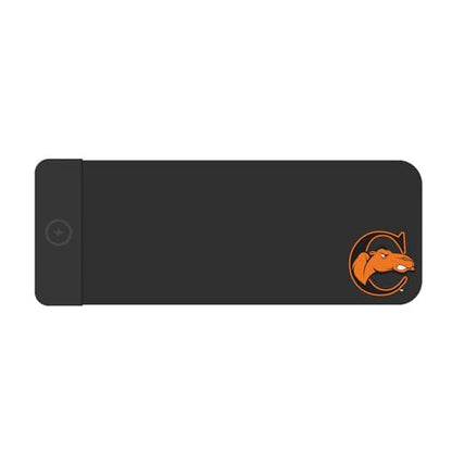 OTM Essentials Campbell University Classic Wireless Charging Cloth Desk Mat, Durable Office Supplies, Non-Slip Base, Quick Charging Wireless Desk Pad, Black - size: Classic- Charging, style: Campbell University