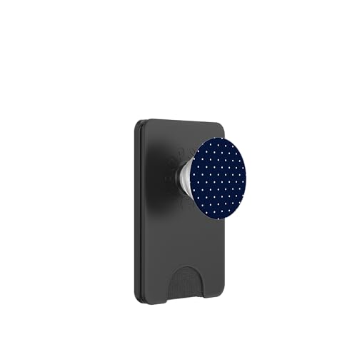 Navy Blue Polka Dot PopSockets PopWallet for MagSafe - style: Magnetic PopWallet