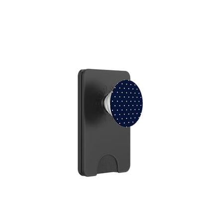 Navy Blue Polka Dot PopSockets PopWallet for MagSafe - style: Magnetic PopWallet