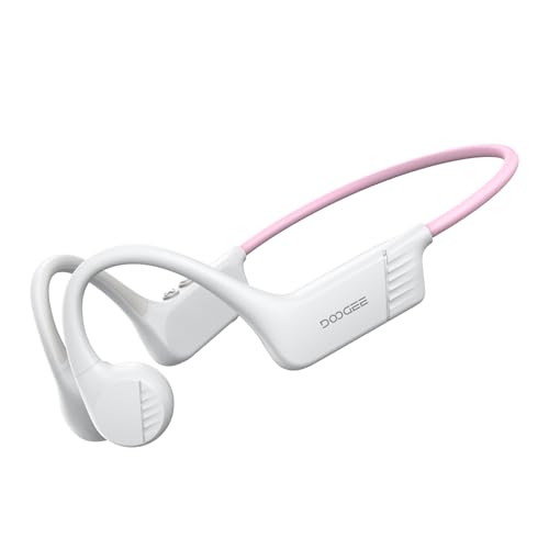 Bone Conduction Headphones, Open-Back Bluetooth Wireless Sports Headphones, IP66 Sweatproof, 10-Hour Battery Life, with Microphone, Suitable for Cycling, Running, Fitness（White）