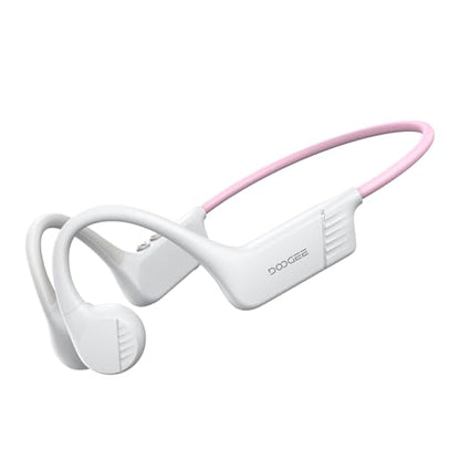 Bone Conduction Headphones, Open-Back Bluetooth Wireless Sports Headphones, IP66 Sweatproof, 10-Hour Battery Life, with Microphone, Suitable for Cycling, Running, Fitness（White）