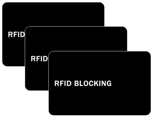 RFID Blocking Card - 3 Pack, Contactless NFC Credit Card ID Protection Safe Bank Card Passport Entire Wallet Purse Shield Protector Blocker Guard (Pack of 3) - color: Black/3 cards
