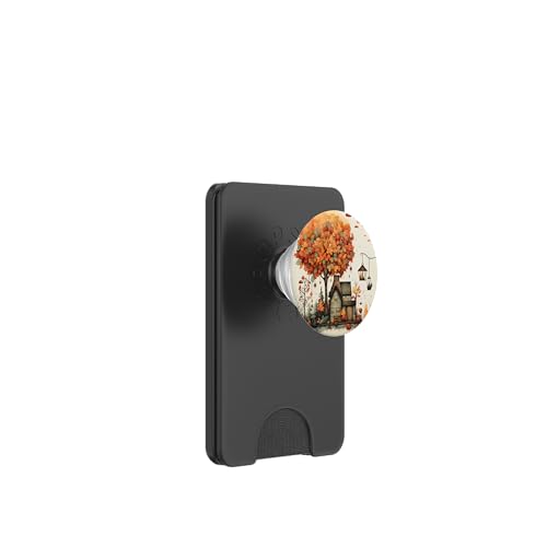 Fall Leaves Autumn Pumpkin Pattern Autumn Color Leaves PopSockets PopWallet for MagSafe - style: Magnetic PopWallet