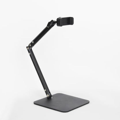 Adjustable Overhead Articulating Arm Phone Stand for Desk, Black Metal