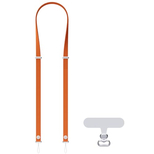 Hokone Lanyard Crossbody Strap for iPhone 17 Series, Adjustable Anti-Theft Neck Holder with Magnetic Strap & Quick Release - color: Orange