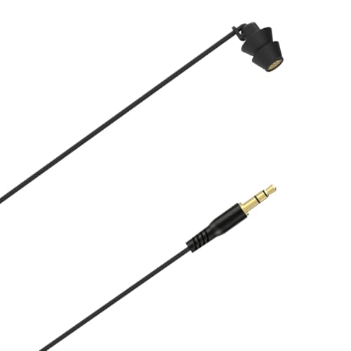 GEEKRIA Sleep Earplugs, 6.6 ft / 200cm Mono Earbud Single Ear Noise Isolating Earphone, 3.5 mm Tangle-Free Sleep Headphones for Side Sleepers in-Ear Wired Headphones (Without Mic/Black) - size: 6.6 FT