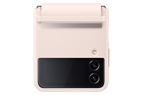 SAMSUNG Galaxy Z Flip4 Flap Leather Cover, Protective, Premium Luxury Phone Case with Slim Style Design, US Version, Peach - color: Peach, style: Leather
