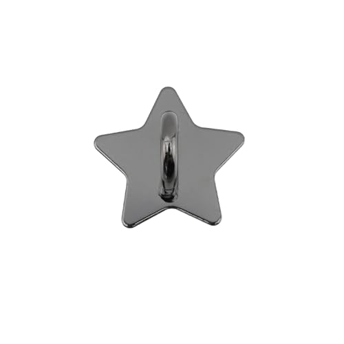 Metal Phone Hook, Adhesive Metal Phone Finger Grip Loop Stand Star Shape Grip Cellphone Ring Holder Accessories for DIY Hanging Supplies, 12PCS(Black)