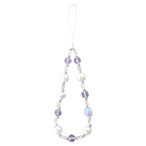 Beaded Phone Charm Lanyard Strap Girly Style Fixed Beads Pearl Lanyards - color: PH-yzhd-2
