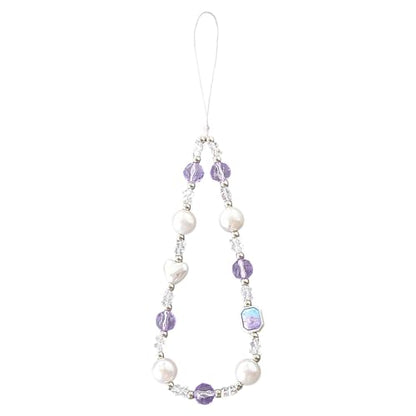 Beaded Phone Charm Lanyard Strap Girly Style Fixed Beads Pearl Lanyards - color: PH-yzhd-2