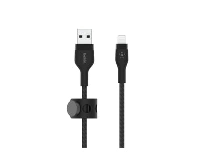 Belkin USB A to Lightning Braided Cable 3.3ft Fast iPhone Charger Cord - color: Black, style: 1M