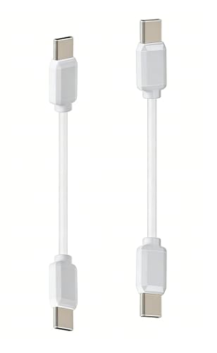 4-inch USB C-C Cables, 5 Pack, for iPhone15/iPad 10th Gen/iPad mini 6th, iPadAir 4th/5th, Samsung Galaxy S24/S23/S22/S21/S20/S10/S9/S8, Tablets, etc. (White, 4-inch) - color: White