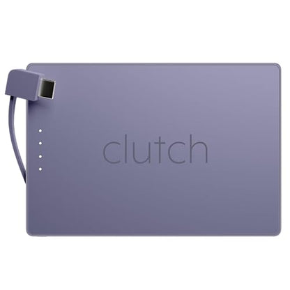 Clutch - Pro USB-C Portable Charger - Compatible with iPhone 15, 16, 17 & Android Devices - Power Bank Magnetic Battery - TSA Travel Approved - USB Rechargeable - Built-in Cable - 5000 mAh - 3.7oz - color: Lavender