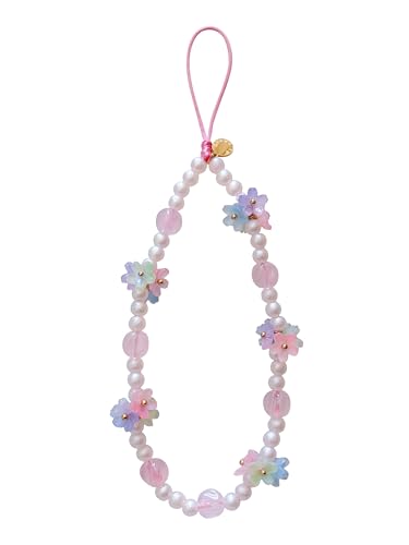 Drawwind Phone Charm Beaded Wristlet Strap Universal Cell Phone Lanyard Cute Bracelet Wrist Strap Beaded Chain String Handmade Accessories for Case Camera Bags (Flower Girl) - color: Flower Girl