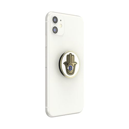 PopSockets Adhesive Phone Grip, Holder- Hamsa Hand - color: White, style: Adhesive