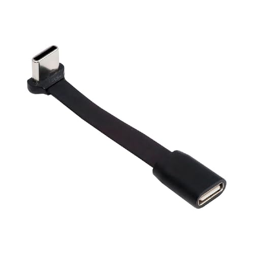 xiwai Ultra Slim Flat USB-C Male to Female Up Down Angled Cable 6cm - size: 6.6cm, style: USB2.0 Type C-Type C Angled M-F