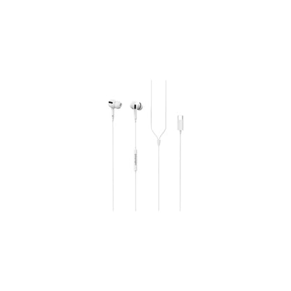 RadioShack USB-C Wired Earphones with Mic 10mm Drivers 3.5 ft Cable White