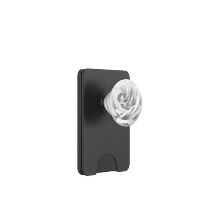 White Rose Flower, Vibrant Floral Design PopSockets PopGrip: Swappable Grip for Phones & Tablets PopSockets PopWallet for MagSafe - style: Magnetic PopWallet
