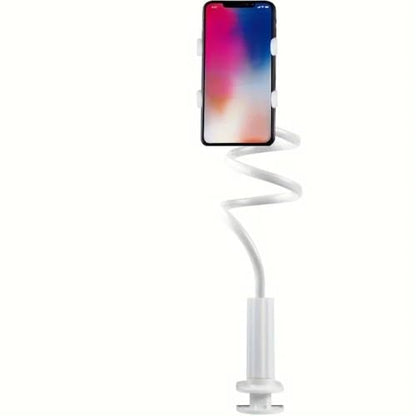 Flexible Gooseneck Phone Holder with Handle, Adjustable Long Arm Desktop Clamp for Bedside or Overhead Use gooseneck Phone Holder Flexible Mount Adjustable Desktop clamp Bedside Stand