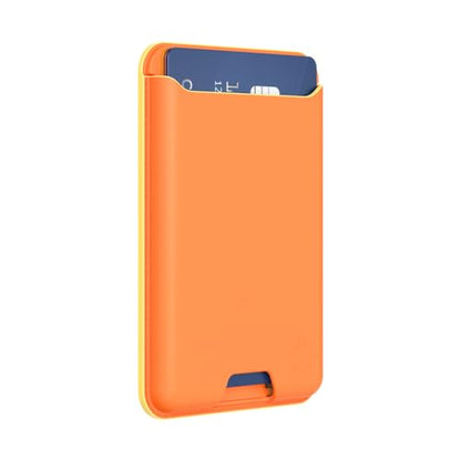 PopSockets Softgoods Phone Wallet and Adapter Ring for MagSafe, Phone Card Holder, Wireless Charging Compatible, Wallet Compatible with MagSafe® - Cantaloupe - color: Canteloupe, style: Without Grip