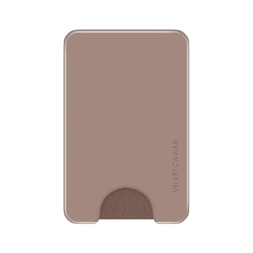 VELVET CAVIAR compatible with MagSafe Wallet 2.0 | Magnetic Card Holder Wallet for iPhone 17/16/15/14/13/12 or Phone Cases compatible with MagSafe | Cashmere Taupe - color: Cashmere Taupe