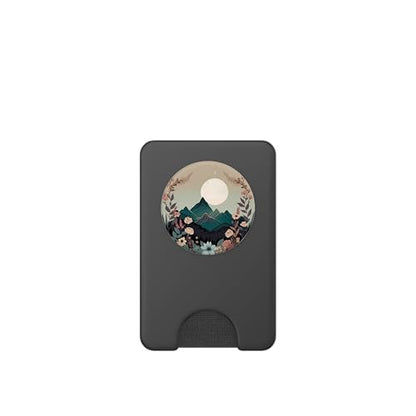 Boho Chic Floral Wreath Forest Nature Mountain Cute Pastel PopSockets PopWallet for MagSafe - style: Magnetic PopWallet