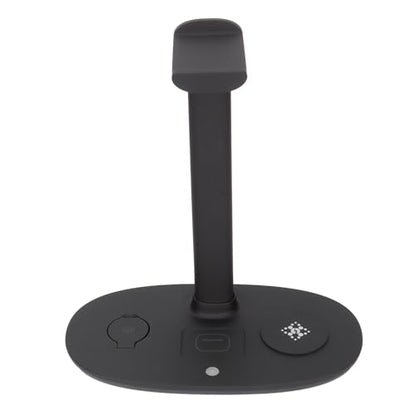 4 in 1 Wireless Charger Headphone Stand, 15W Fast Charging Station, Detachable Design for Mobile Phones, Earphones & Watches, Stylish Appearance - Perfect for Home & Travel