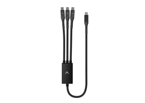 Futurizta Tech® Hydra 3‑in‑1 Triple USB‑C 100 W PD Fast‑Charge Multi Cable with Smart Triboost® – Charge Laptop, Phone & Tablet Simultaneously