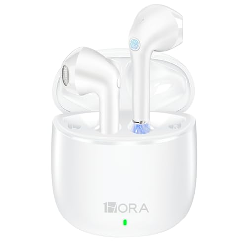 1 Hora Wireless Earbuds Bluetooth 5.3 Headphones (White) - color: White