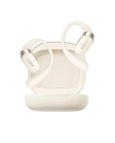 SHOKZ OpenFit 2 Open-Ear Earhook Bluetooth Earbuds, White,48H Playtime - color: Beige, style: Charging：USB-C