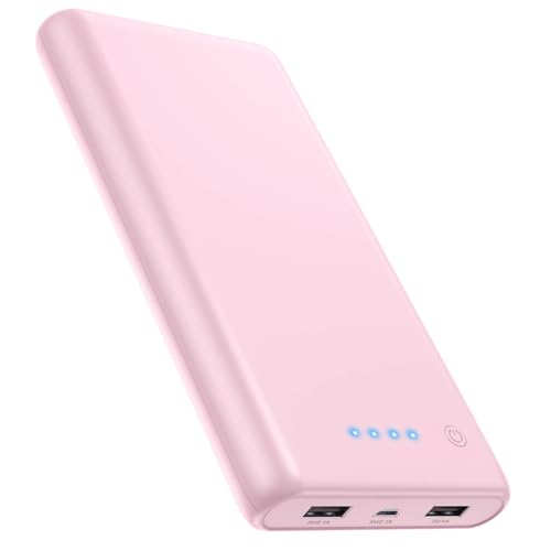 Portable Charger Power Bank 26800mah,Ultra-High Capacity Safer External Cell Phone Battery Pack,2 USB Output High Speed Charging Power bank Compatible with iPhone 17/16/15/14/13 Samsung Android-Pink - color: Pink