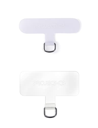 Phone Tether Tab 2 Pack,Universal Phone Lanyard Patch Without Adhesive,Phone Strap Replacement Part for Cell Phone (White&Clear) - color: White&clear