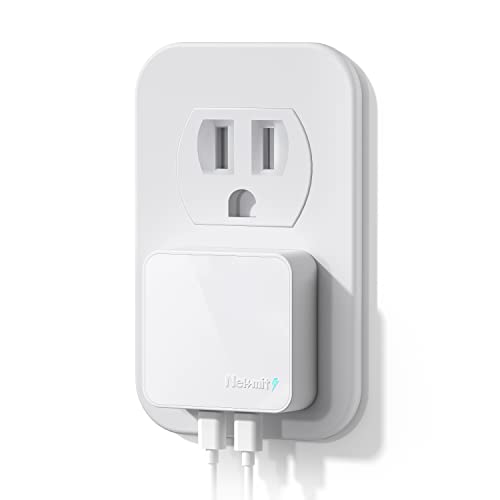 Nekmit Dual Port USB C Wall Charger, 40W PD Fast Charging USB C Wall Plug Adapter, Flat Thin Slim Charger Block for iPhone 17/17 Pro/17 Pro Max, Galaxy, MacBook Air, iPad, AirPods and More - color: White