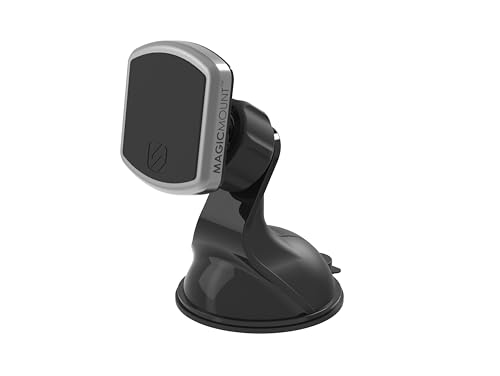Scosche MWPDB MagicMount Pro Magnetic Car Phone Holder - Strong Magnet Mount for iPhone and Android - Secure Magnetic Mount for Car Window/Dash - Universal 360° Adjustable Mobile Cell Holder - size: 1 Pack, style: Window / Dash Suction