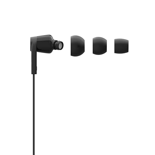 Belkin Wired Earbuds with Lightning Connector, Built-in Mic - color: Black, size: One Size, style: LTG