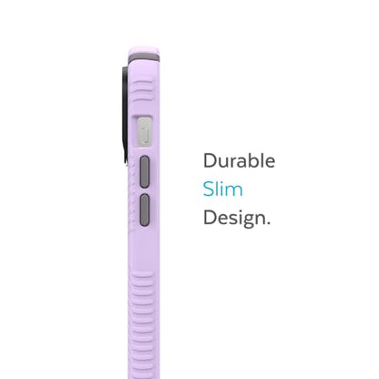 Speck iPhone 14 Pro Case - Drop Protection, Scratch Resistant, Dual Layer Slim Phone Case for 6.1 Inch iPhones 14 Pro - Built for MagSafe - Presidio2 Grip - Spring Purple/Cloudy Grey/White