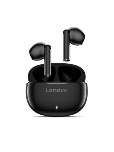 Lenovo E310 True Wireless Earbuds, Bluetooth 5.3 TWS Headphones with 13mm Drivers, AI Noise Reduction Mic, Up to 20H Battery with Case, USB-C Charging, IPX4 Water Resistant, Touch Control, Black - color: Black